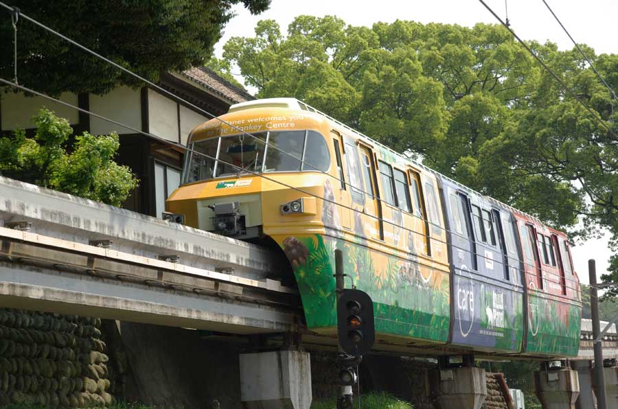 カラフルなラッピング車両